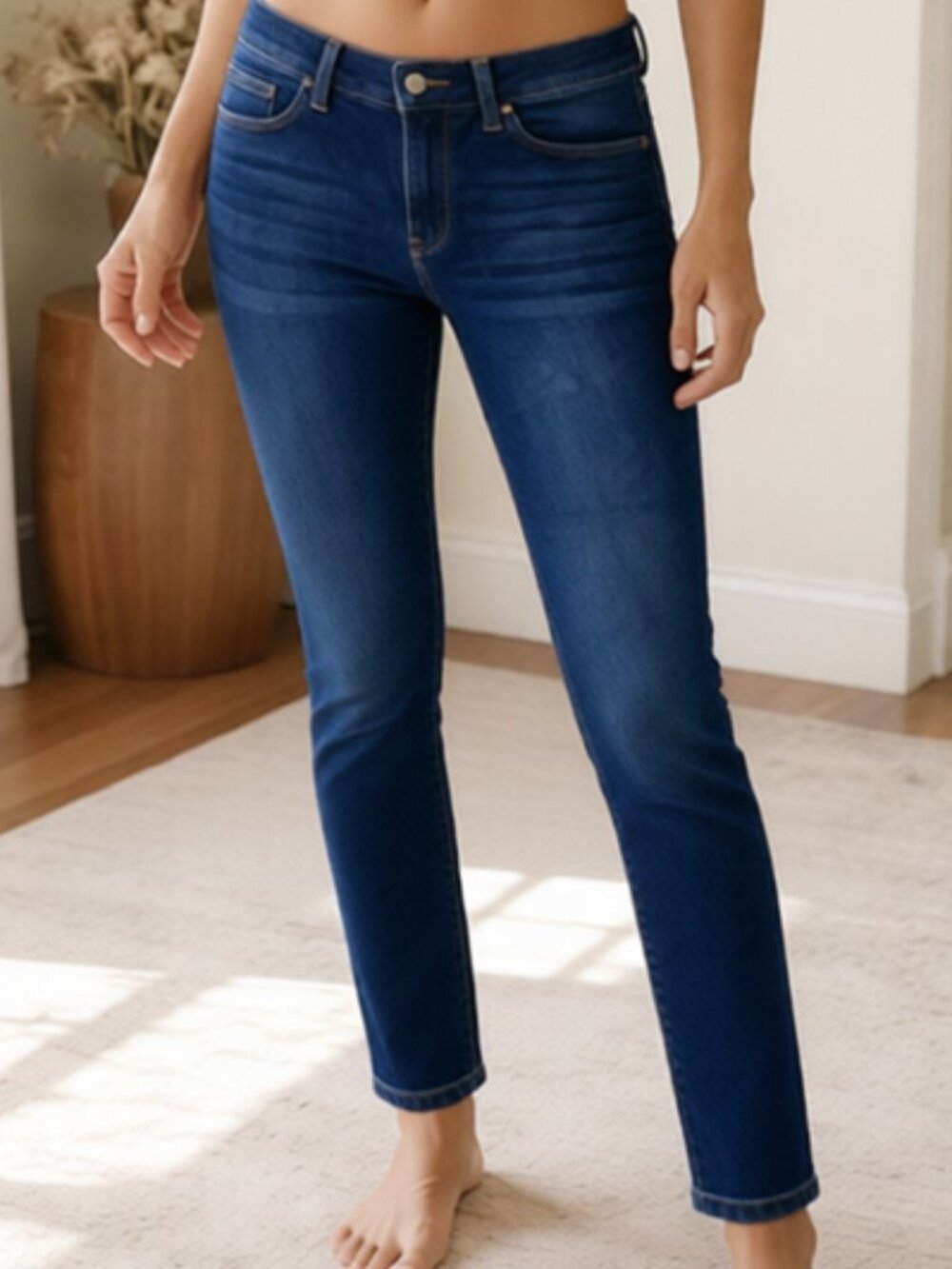 NWT Workshop Republic Clothing Skinny Ankle Med Dark Wash Denim Jeans 10P $68